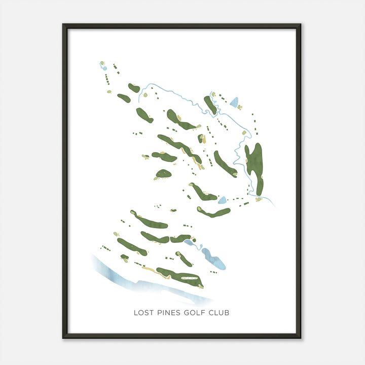 Print of Lost Pines Golf Club Modern Map