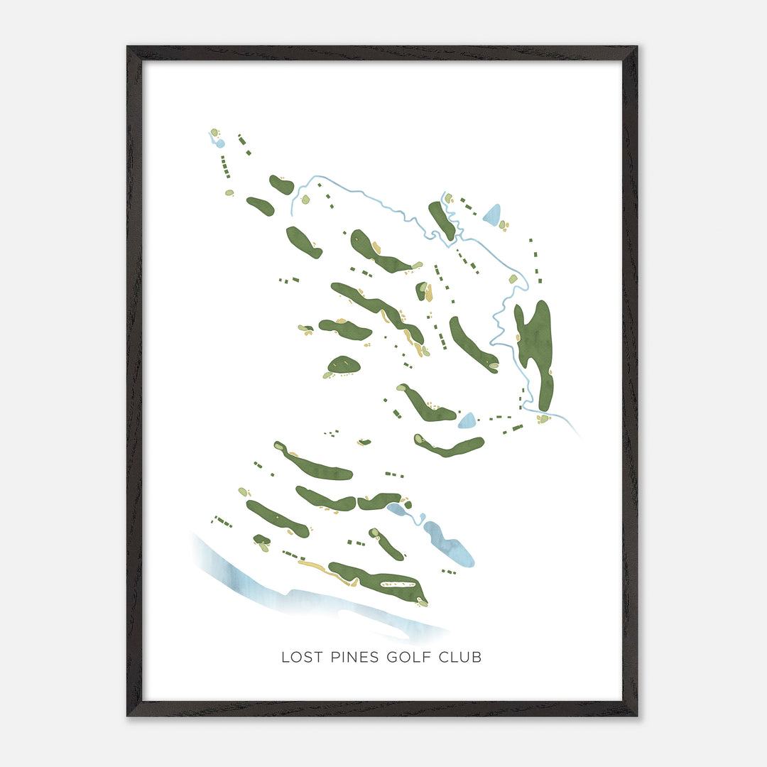 Print of Lost Pines Golf Club Modern Map