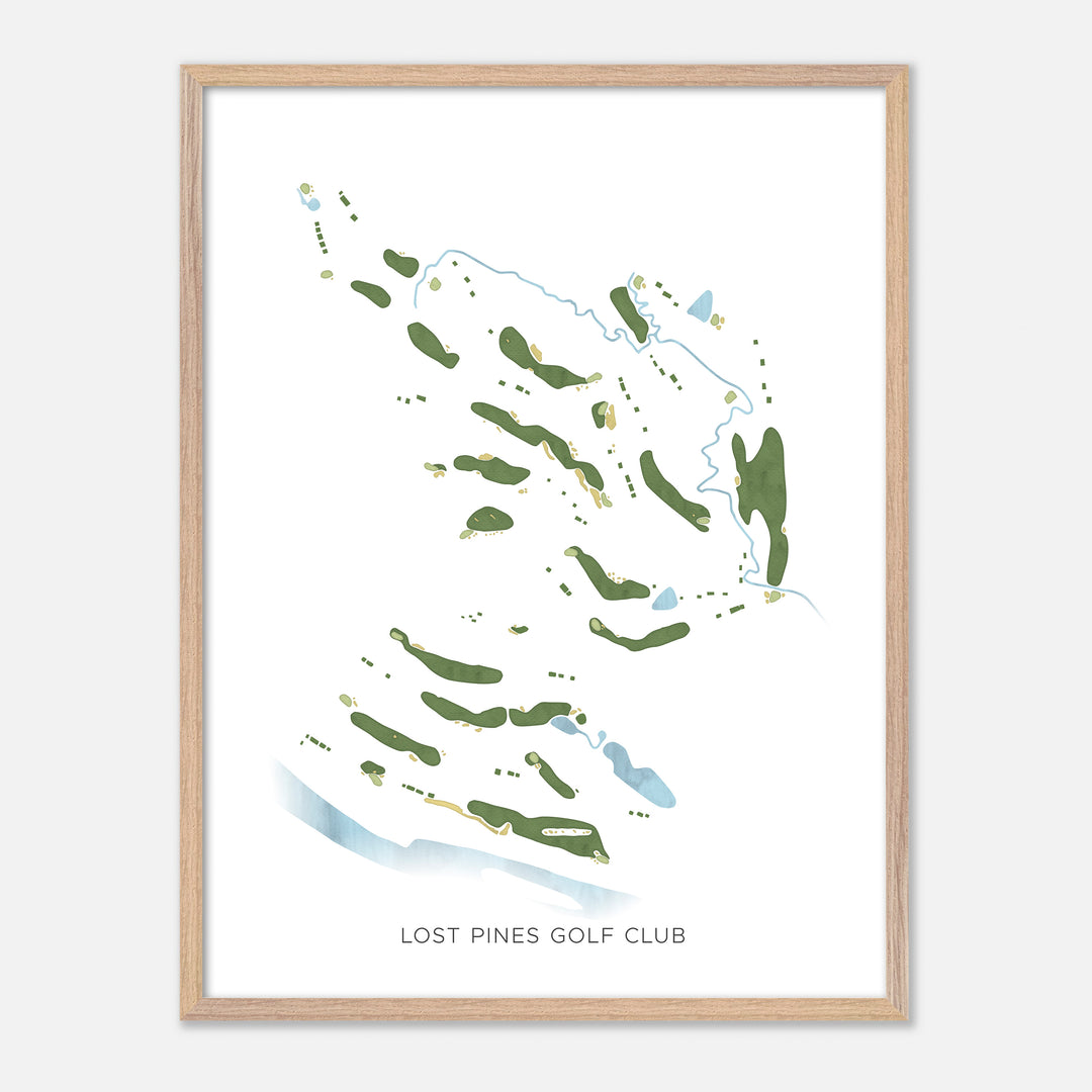 Print of Lost Pines Golf Club Modern Map