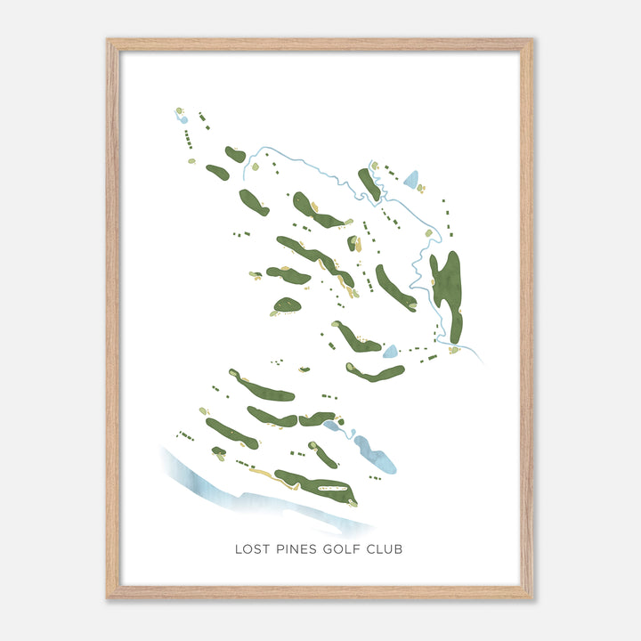 Print of Lost Pines Golf Club Modern Map