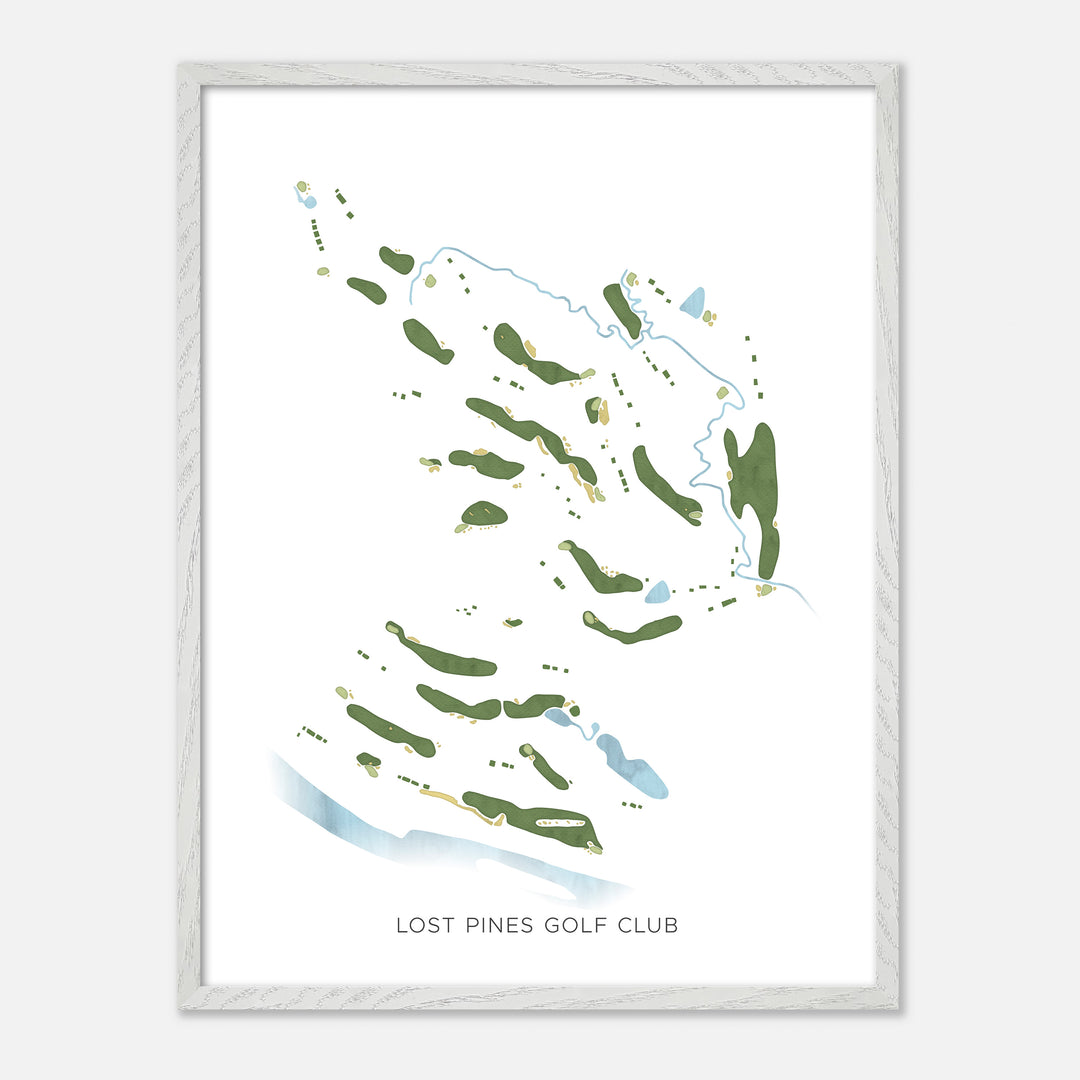 Print of Lost Pines Golf Club Modern Map