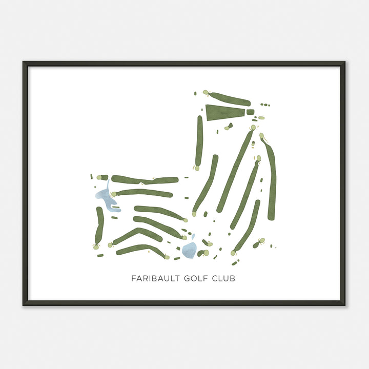 Print of Faribault Golf Club Modern Map