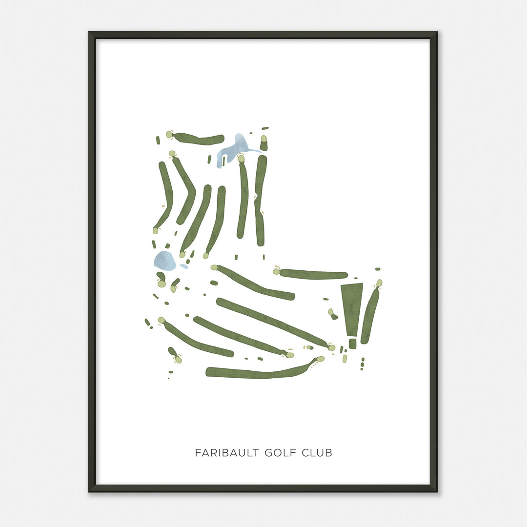 Print of Faribault Golf Club Modern Map