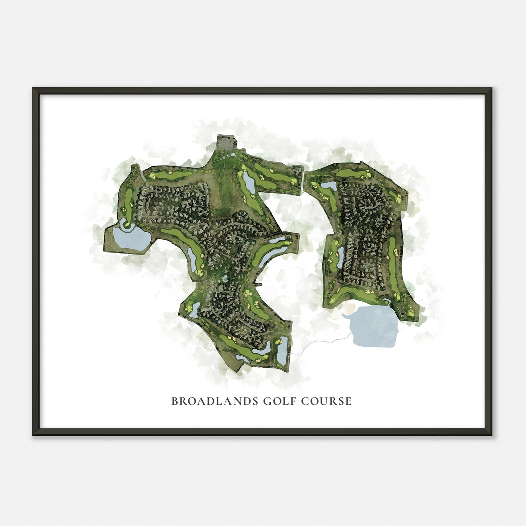 Print of Broadlands Golf Course Classic Map