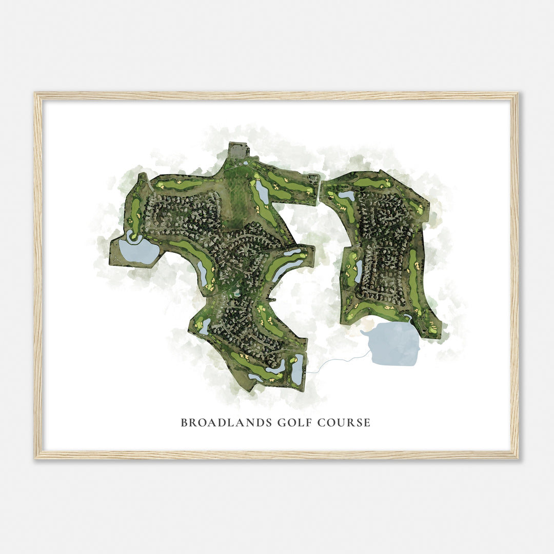 Print of Broadlands Golf Course Classic Map