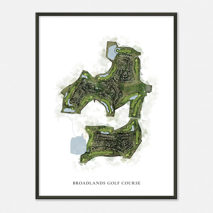 Print of Broadlands Golf Course Classic Map