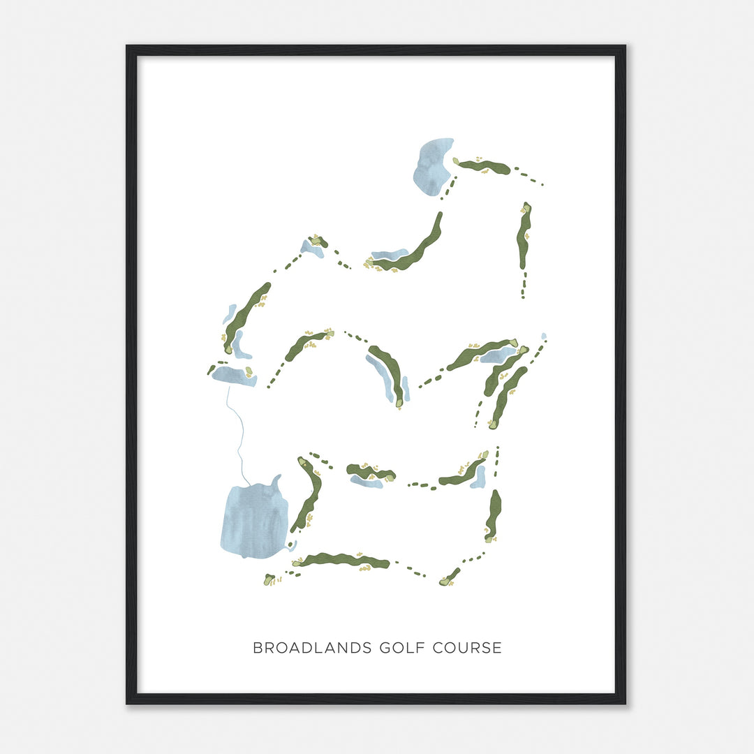 Print of Broadlands Golf Course Modern Map
