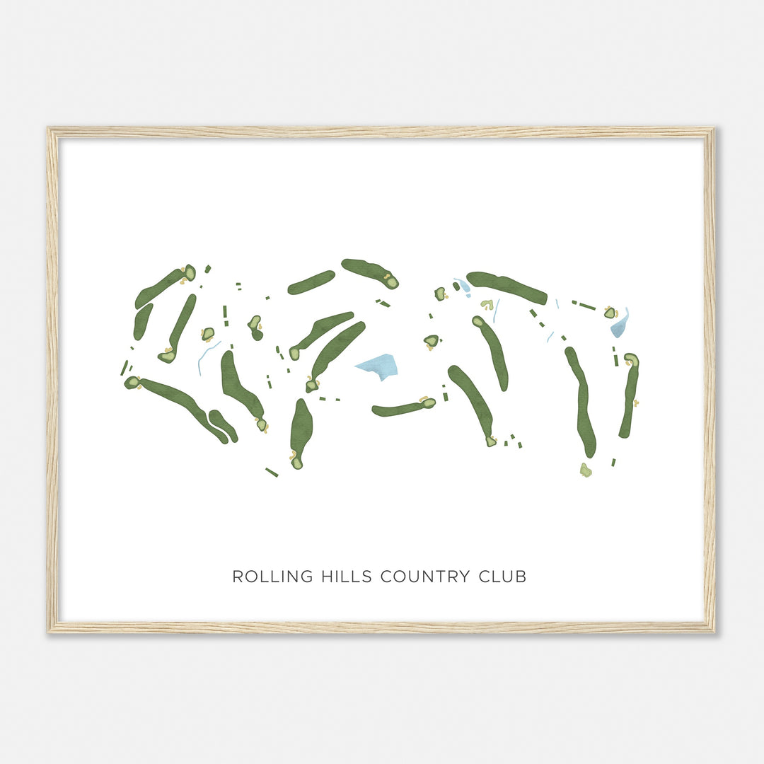 Print of Rolling Hills Country Club Modern Map