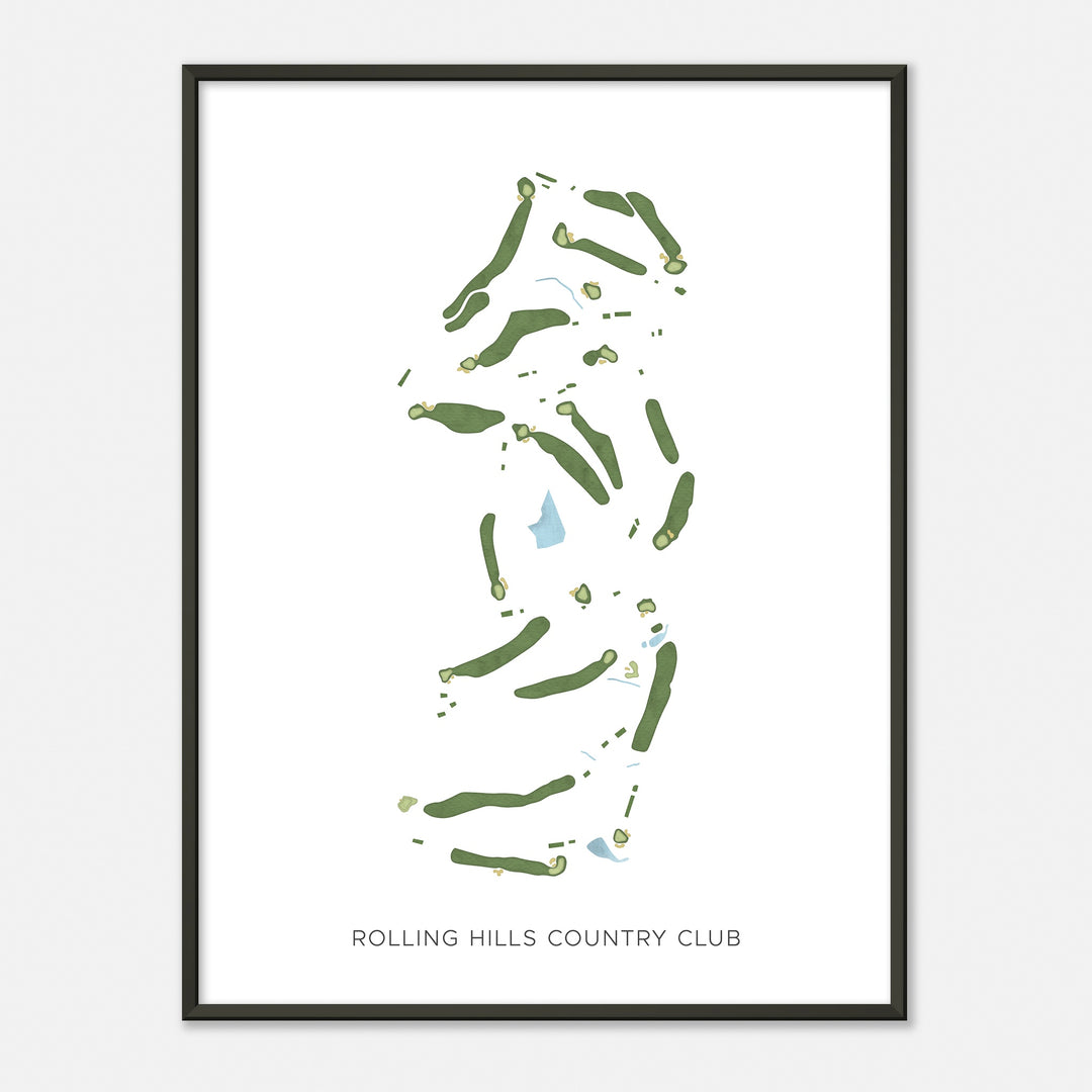 Print of Rolling Hills Country Club Modern Map