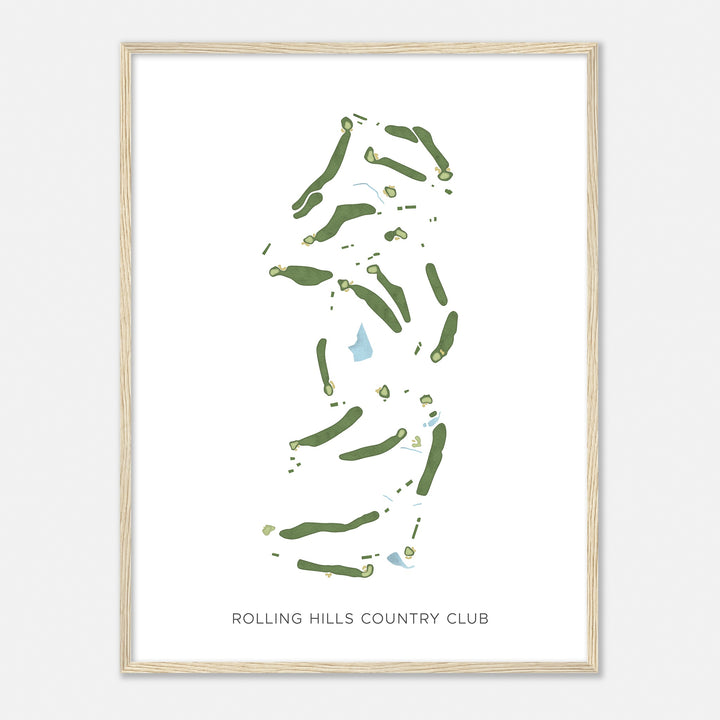 Print of Rolling Hills Country Club Modern Map