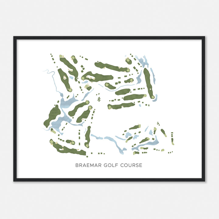 Print of Braemar Golf Course Modern Map