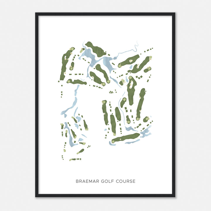 Print of Braemar Golf Course Modern Map