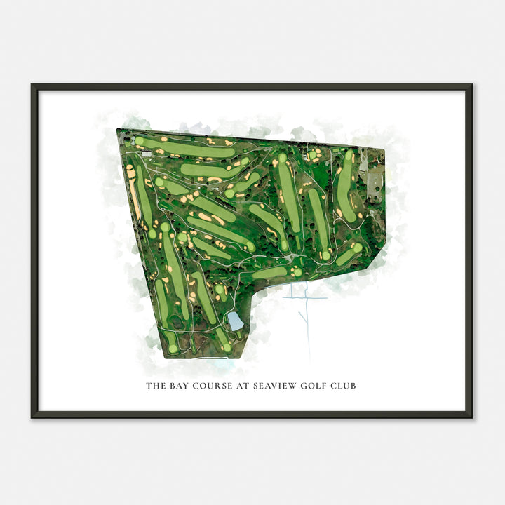 Print of The Bay Course At Seaview Golf Club Classic Map