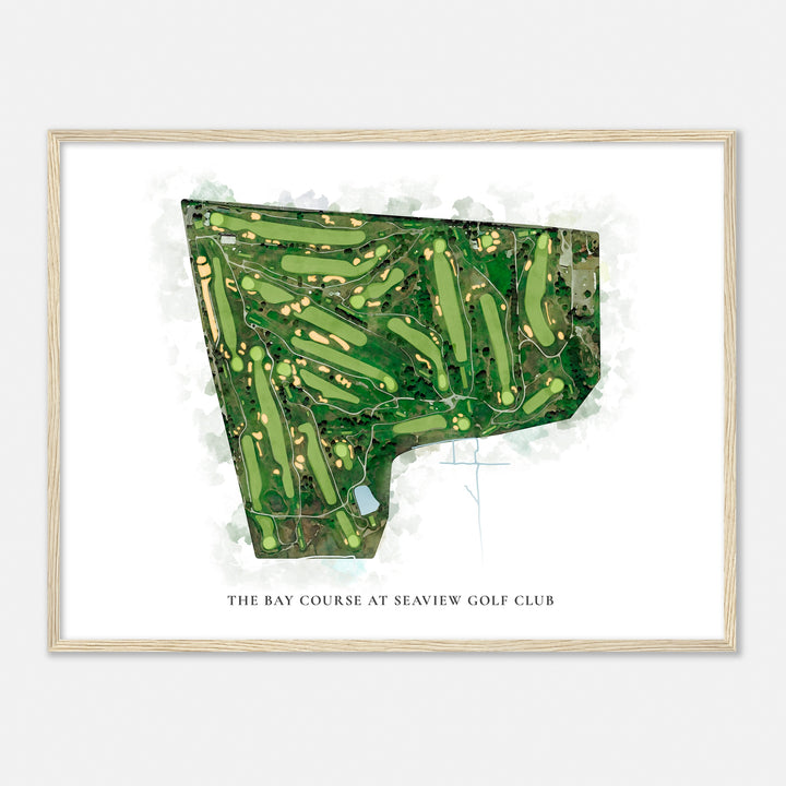 Print of The Bay Course At Seaview Golf Club Classic Map