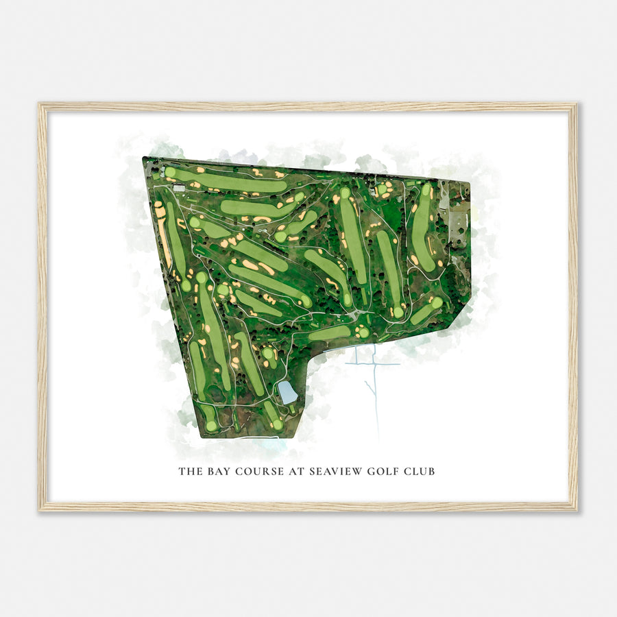 Print of The Bay Course At Seaview Golf Club Classic Map