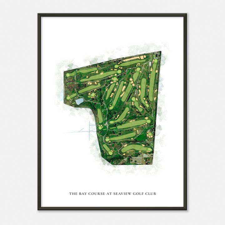 Print of The Bay Course At Seaview Golf Club Classic Map