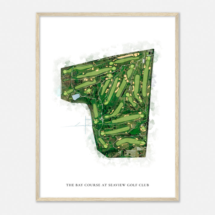 Print of The Bay Course At Seaview Golf Club Classic Map