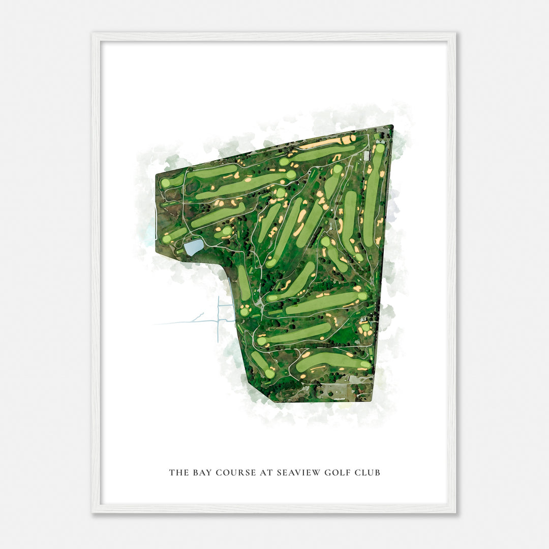 Print of The Bay Course At Seaview Golf Club Classic Map