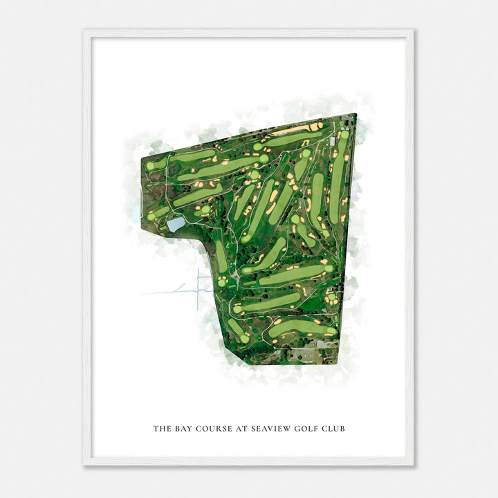 Print of The Bay Course At Seaview Golf Club Classic Map