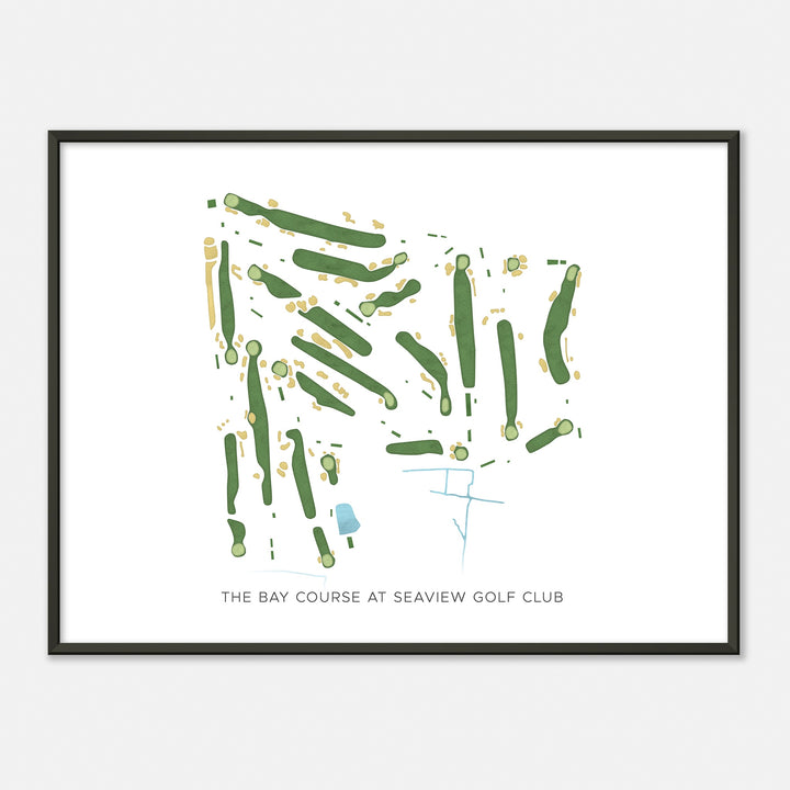 Print of The Bay Course At Seaview Golf Club Modern Map