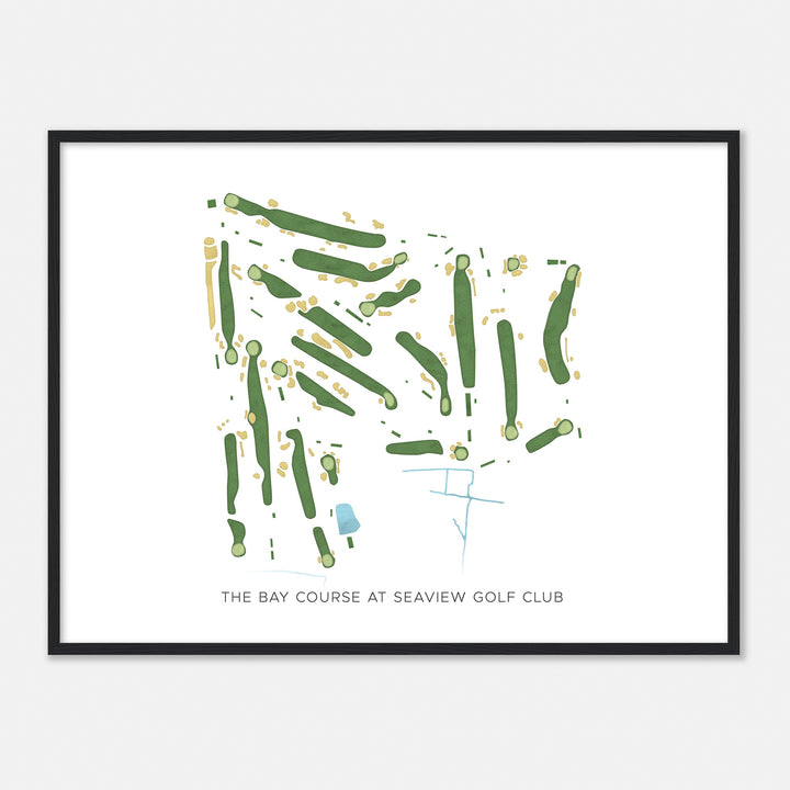 Print of The Bay Course At Seaview Golf Club Modern Map