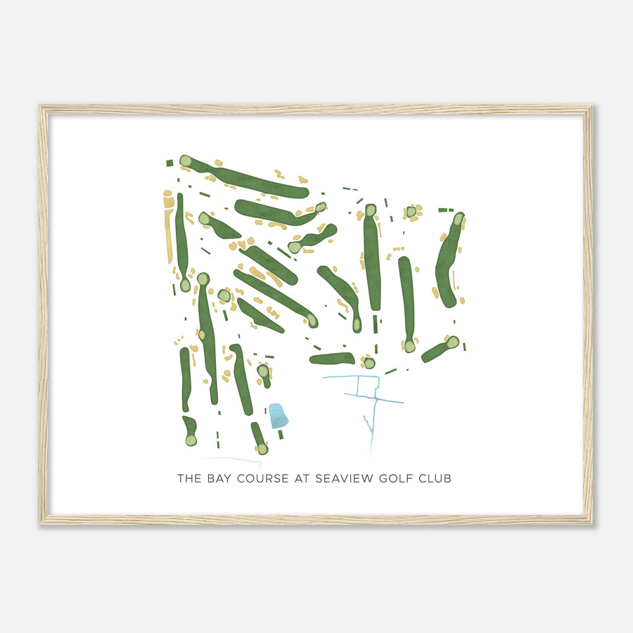 Print of The Bay Course At Seaview Golf Club Modern Map