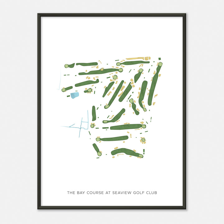 Print of The Bay Course At Seaview Golf Club Modern Map