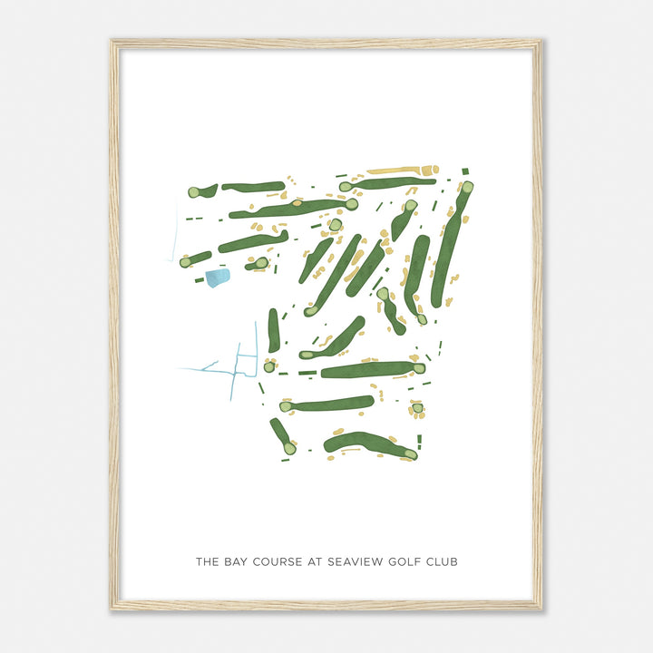 Print of The Bay Course At Seaview Golf Club Modern Map
