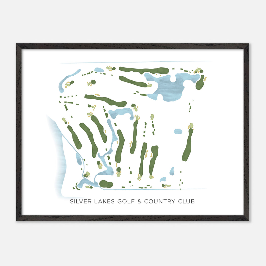 Print of Silver Lakes Golf & Country Club Modern Map
