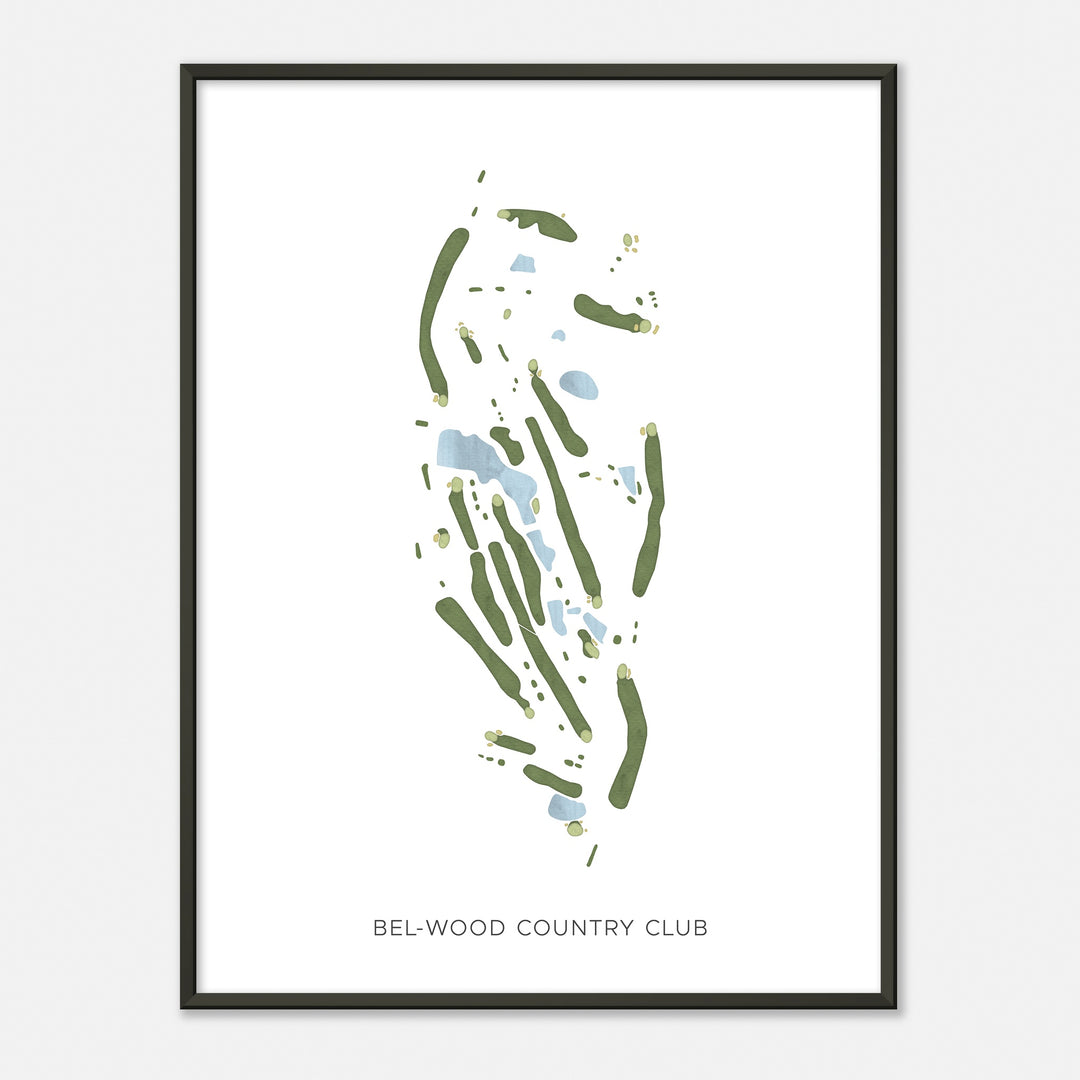 Print of Bel-Wood Country Club Modern Map