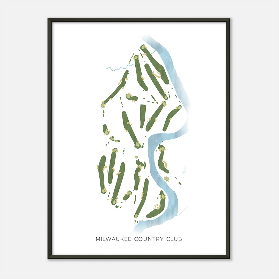 Print of Milwaukee Country Club Modern Map
