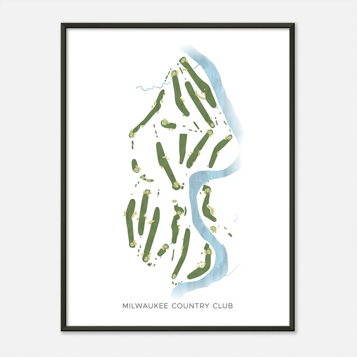 Print of Milwaukee Country Club Modern Map