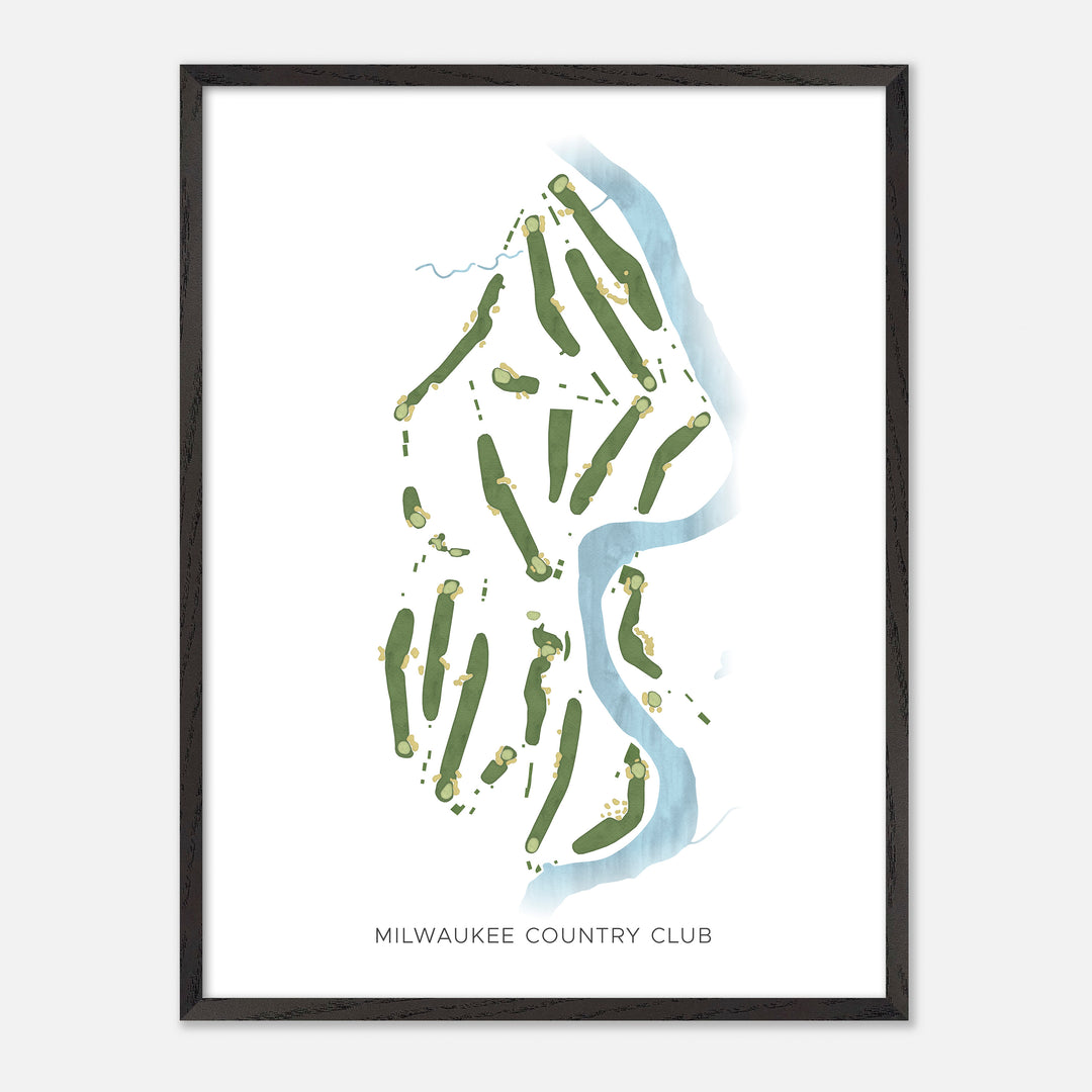 Print of Milwaukee Country Club Modern Map