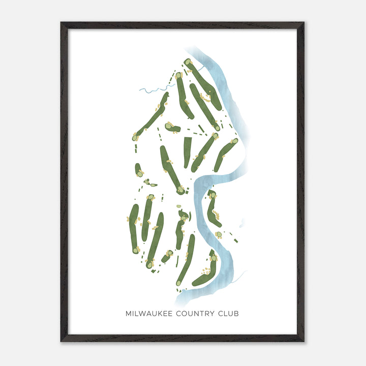 Print of Milwaukee Country Club Modern Map