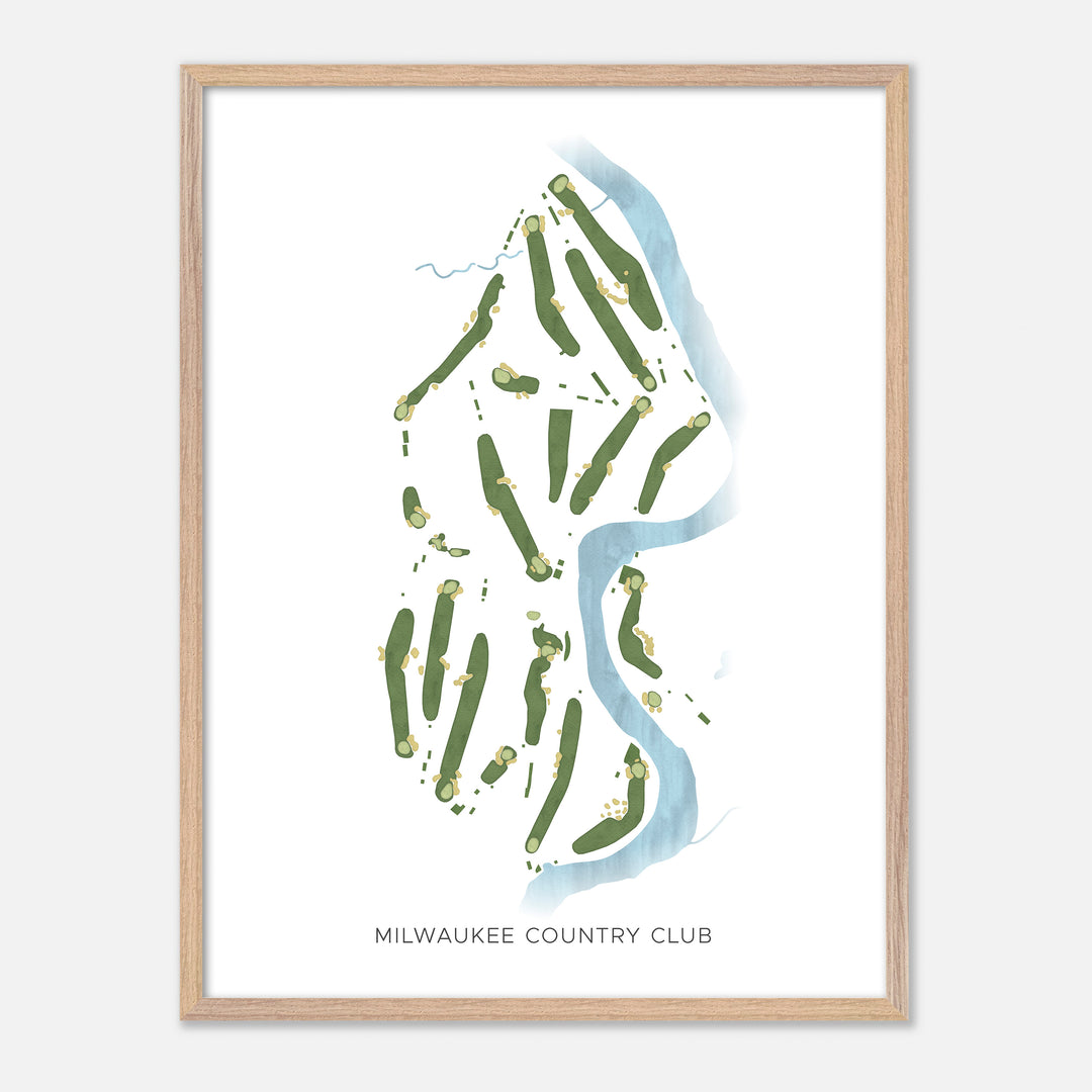 Print of Milwaukee Country Club Modern Map