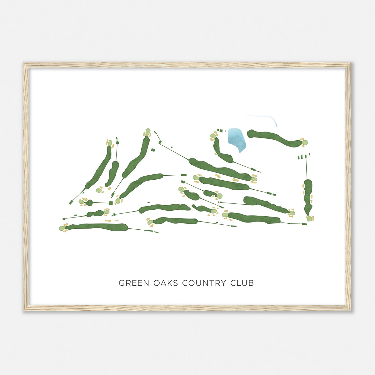 Print of Green Oaks Country Club Modern Map