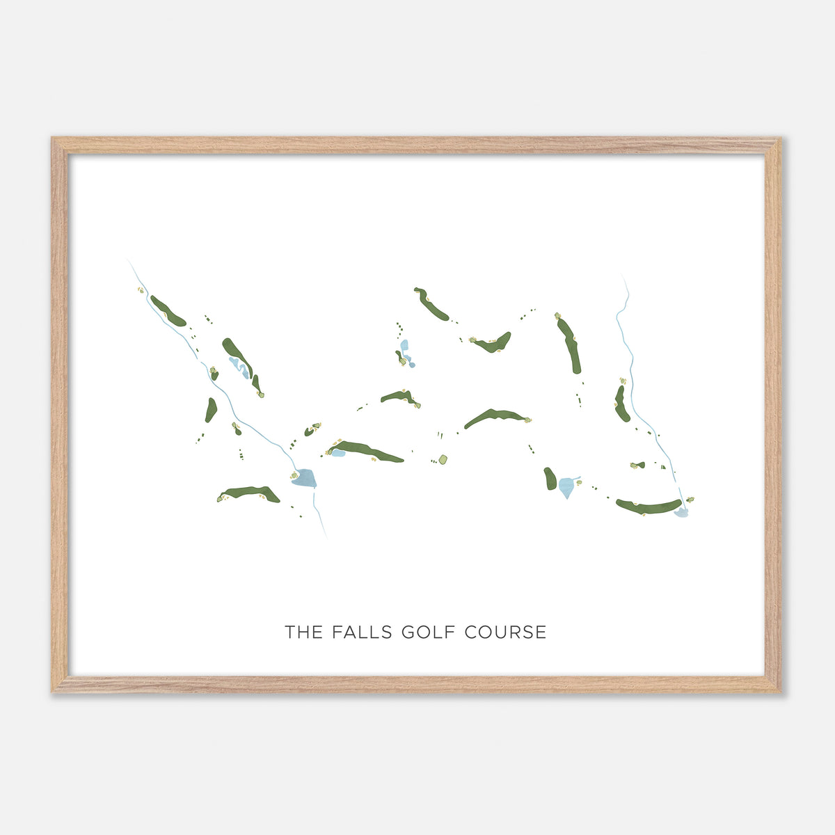 Print of The Falls Golf Course Modern Map