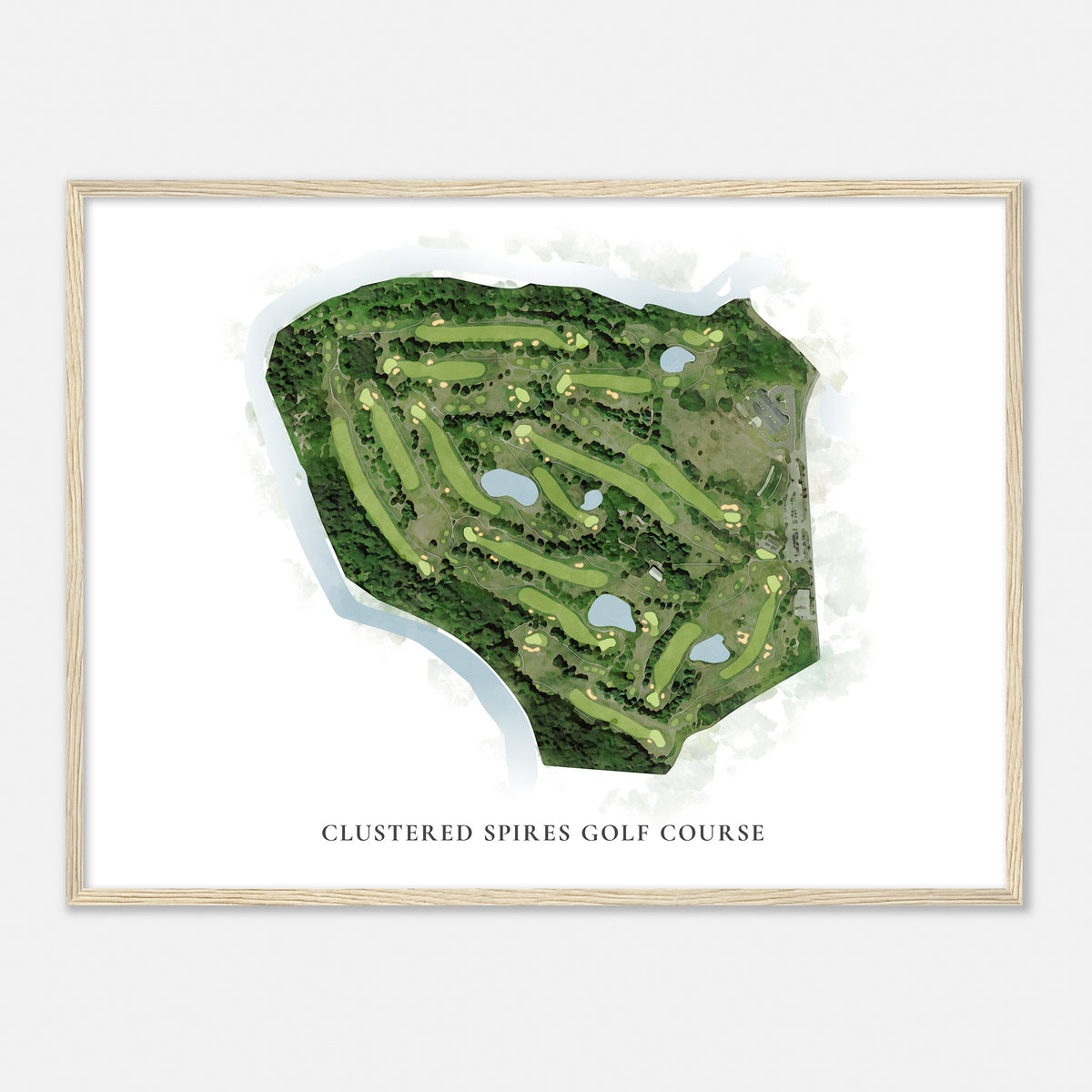 Print of Clustered Spires Golf Course Classic Map