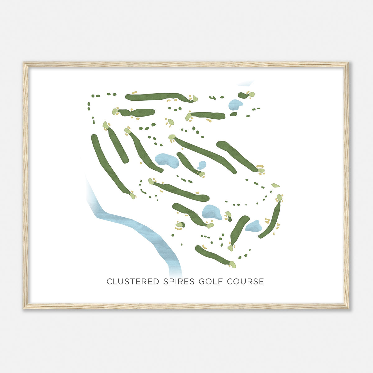 Print of Clustered Spires Golf Course Modern Map