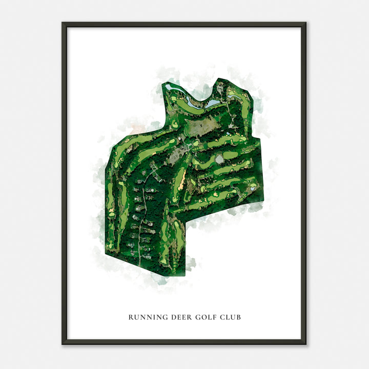 Print of Running Deer Golf Club Classic Map