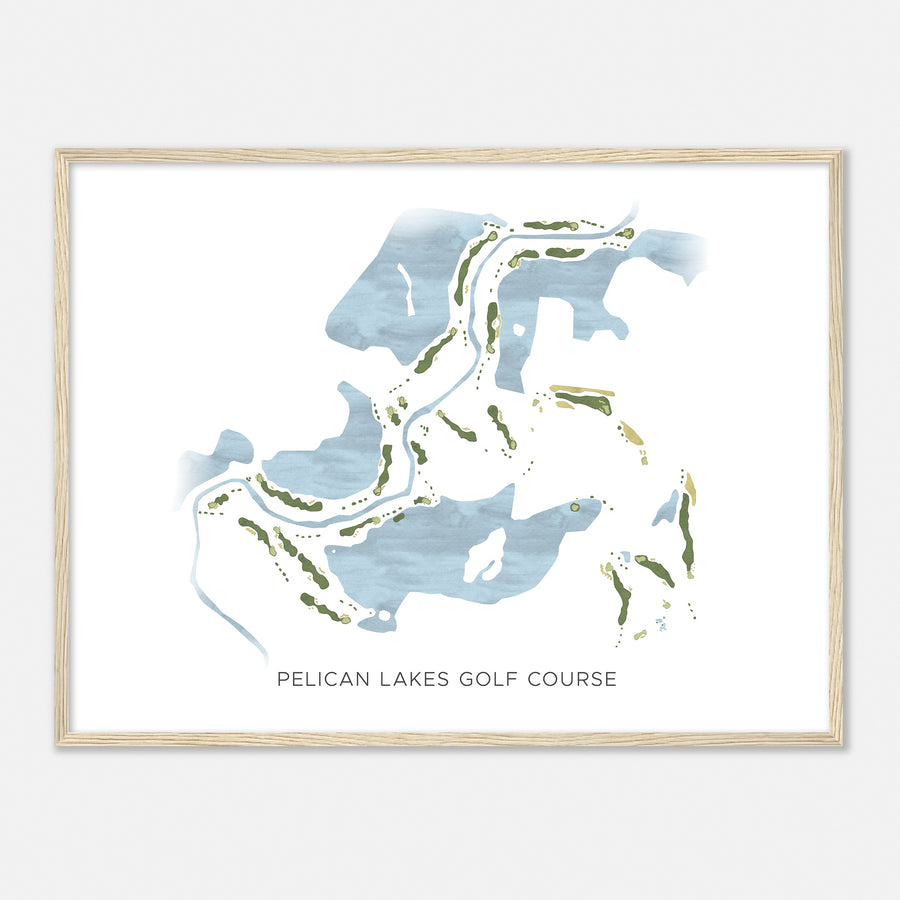 Print of Pelican Lakes Golf Course Modern Map