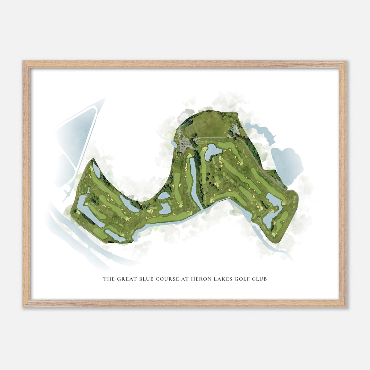 Print of  The Great Blue Course At Heron Lakes Golf Club Classic Map