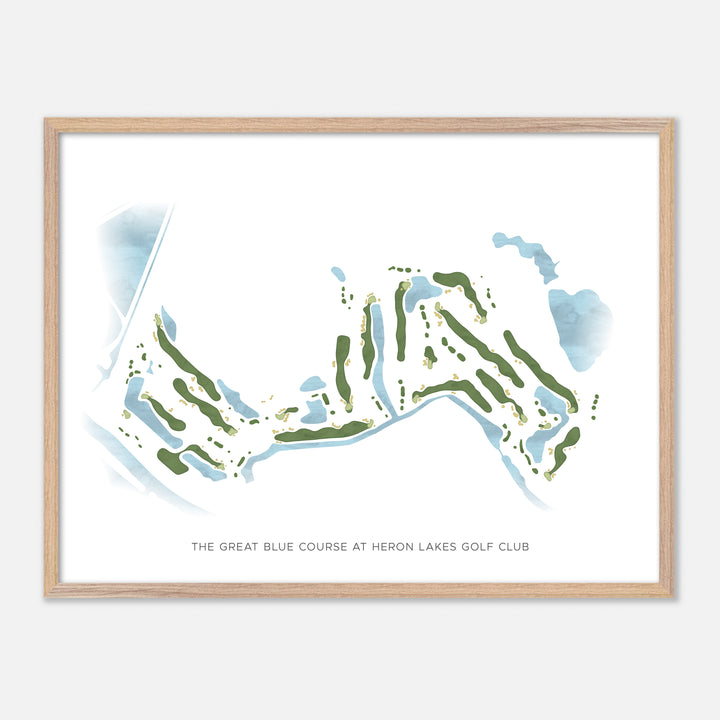 Print of  The Great Blue Course At Heron Lakes Golf Club Modern Map