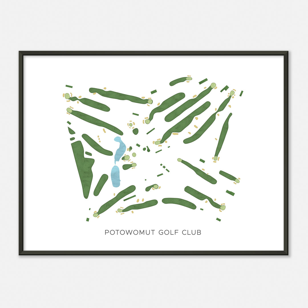 Print of Potowomut Golf Club Modern Map