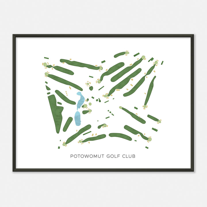 Print of Potowomut Golf Club Modern Map