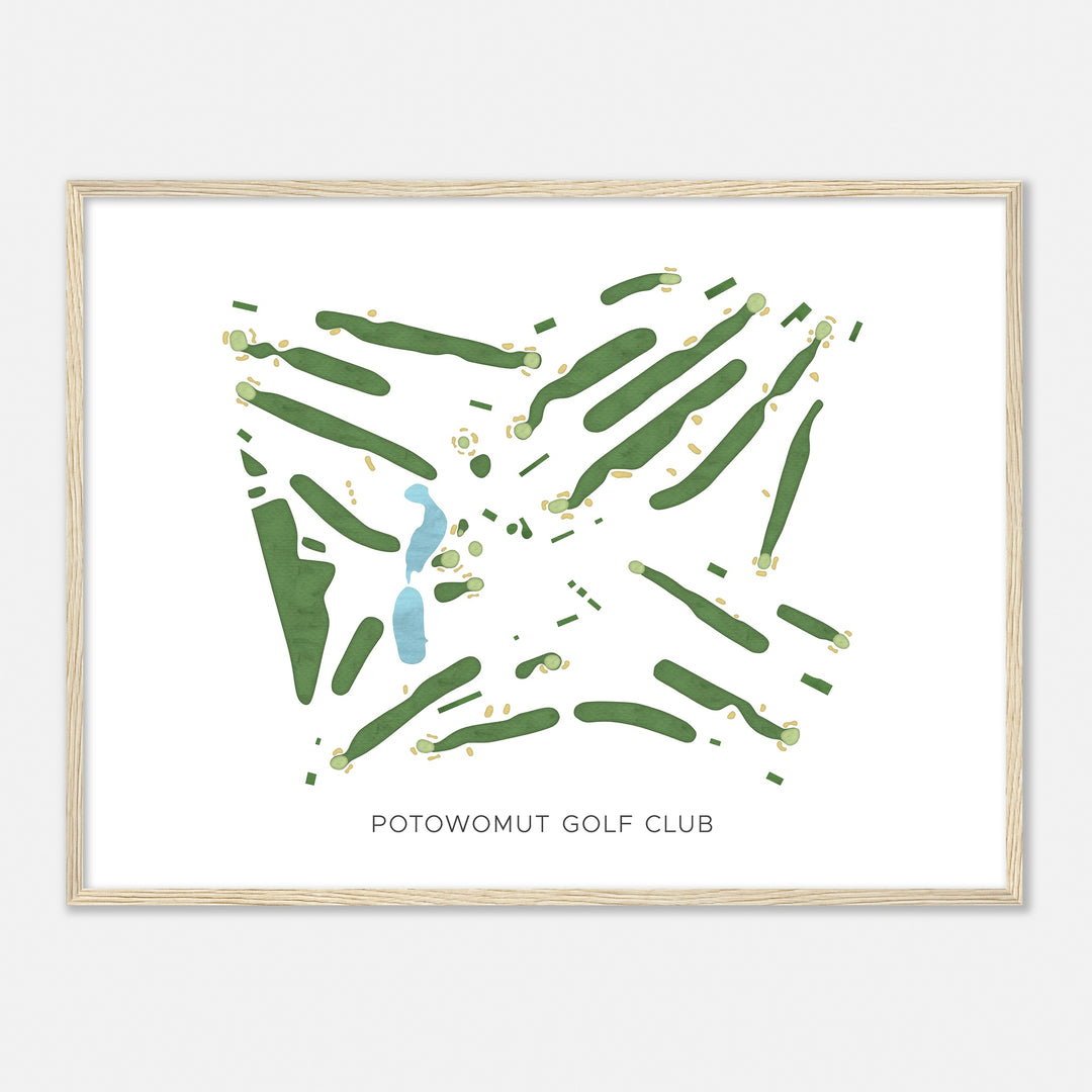 Print of Potowomut Golf Club Modern Map