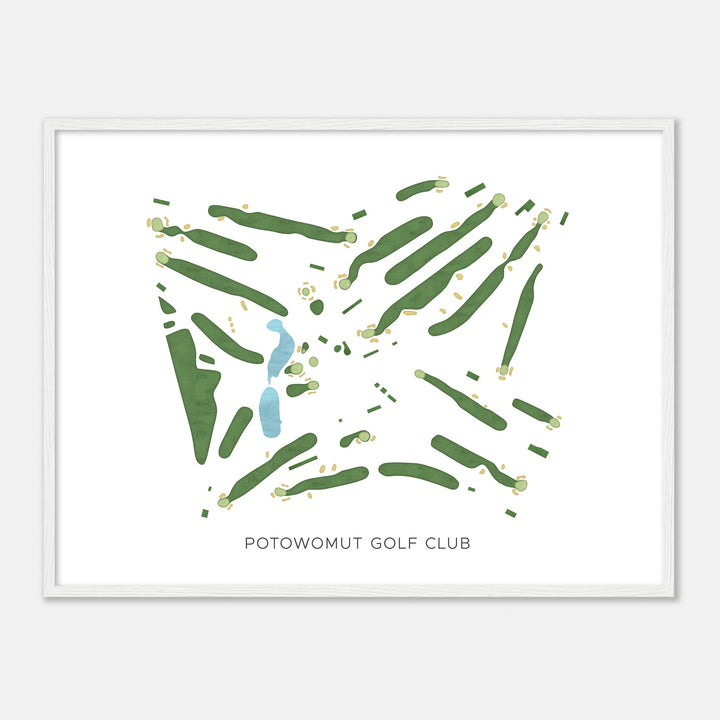 Print of Potowomut Golf Club Modern Map