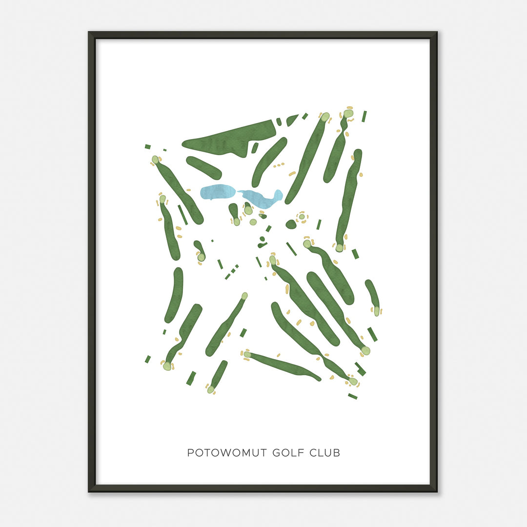 Print of Potowomut Golf Club Modern Map