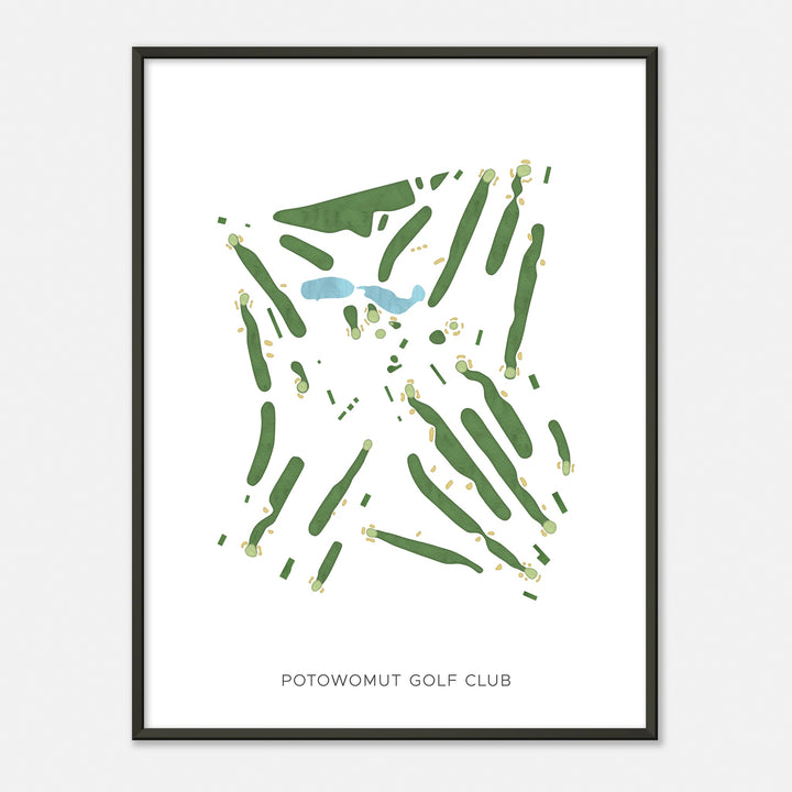 Print of Potowomut Golf Club Modern Map