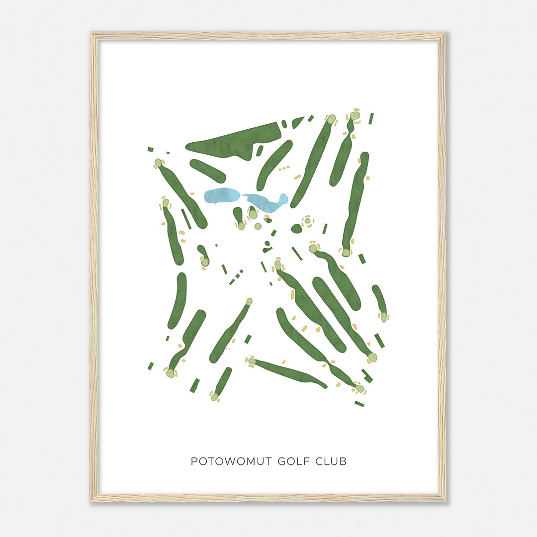 Print of Potowomut Golf Club Modern Map